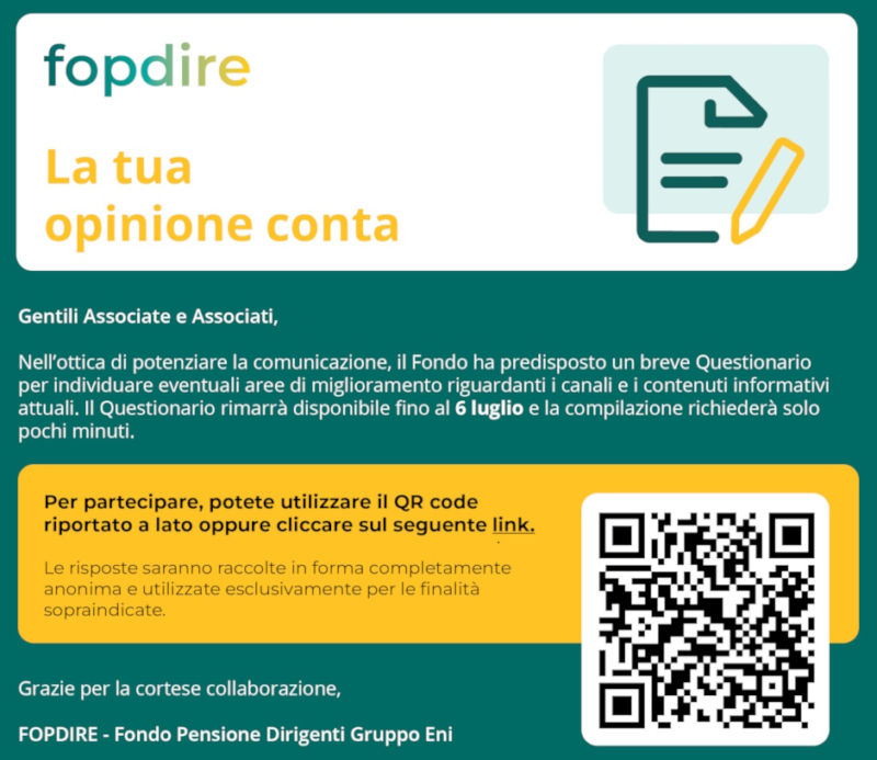 FOPDIRE: Questionario per gli Associati