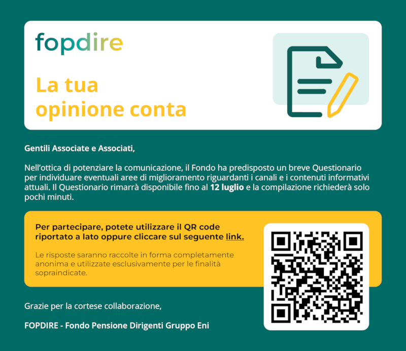FOPDIRE: Questionario per gli Associati